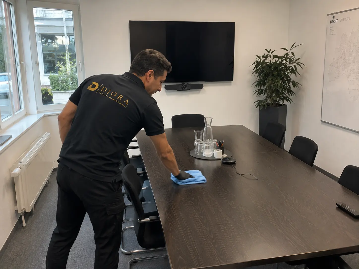 Gepflegter Konferenzraum nach der Büroreinigung in Hörstel-Riesenbeck