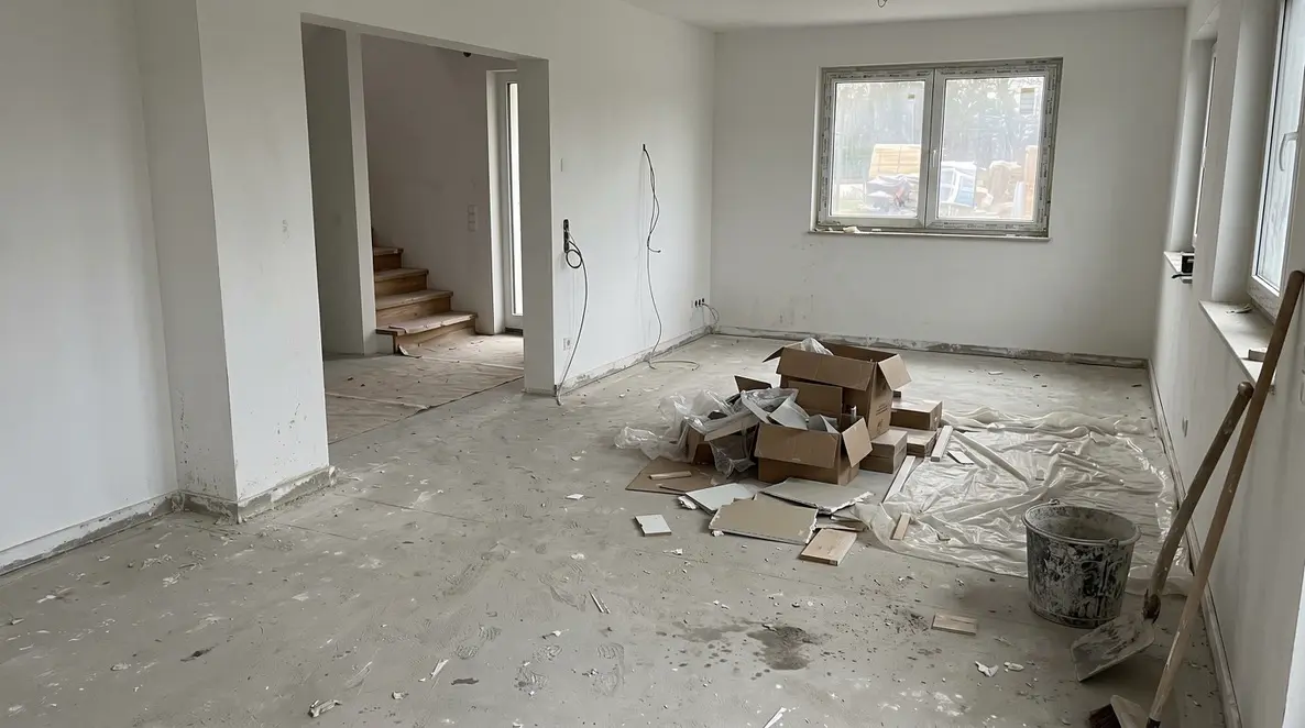 Baustelle vor der professionellen Bauschlussreinigung in Hörstel-Riesenbeck